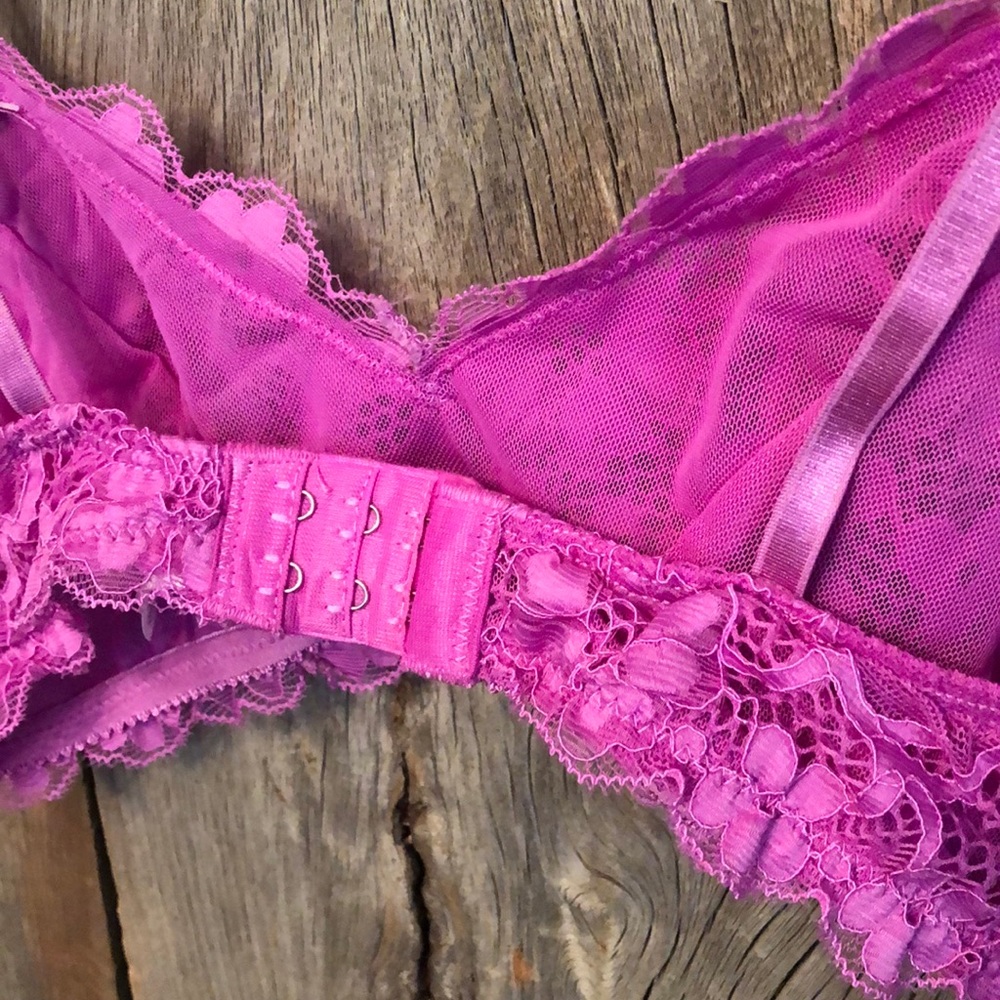 Anemone Allover Lace Mesh Lightly Lined Bra in Pink / Purple Size Small/Medium - Picture 6 of 10